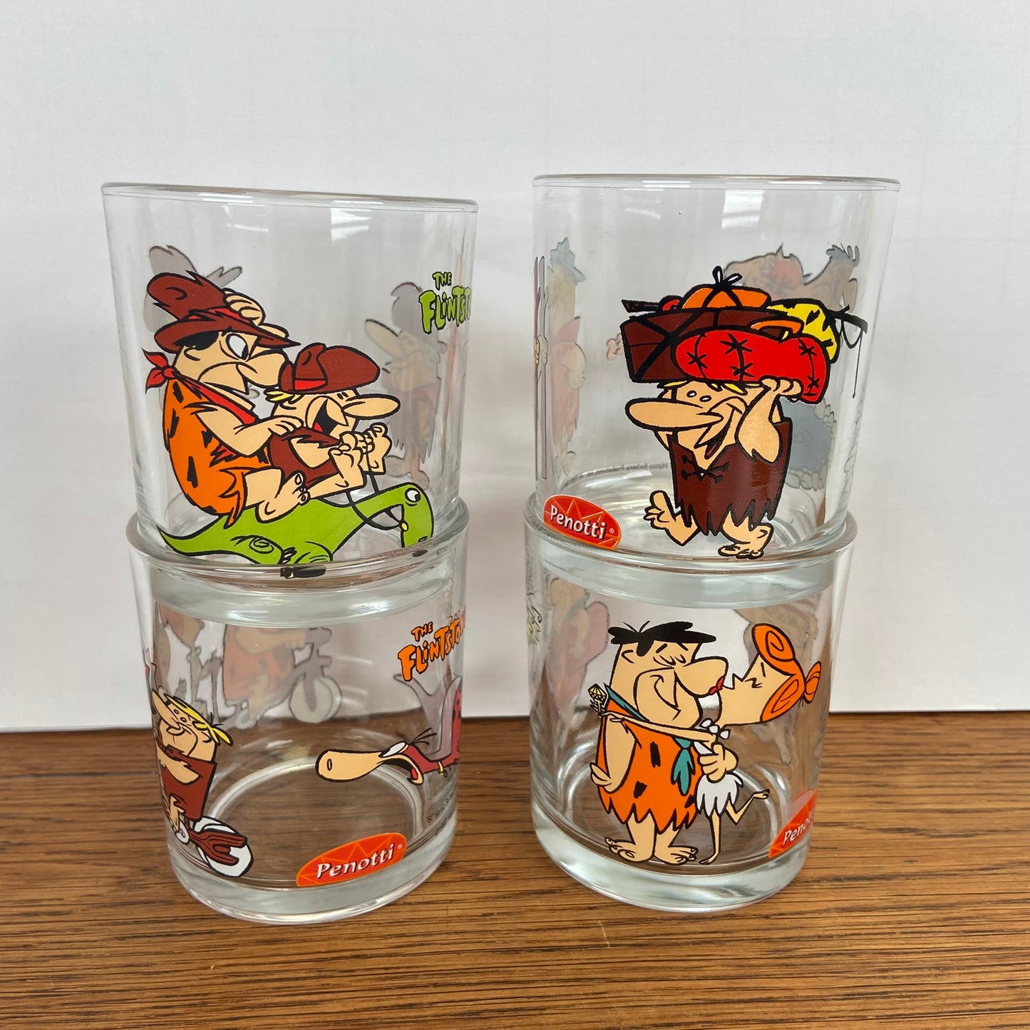 4 Flintstones glazen 1997- Penotti