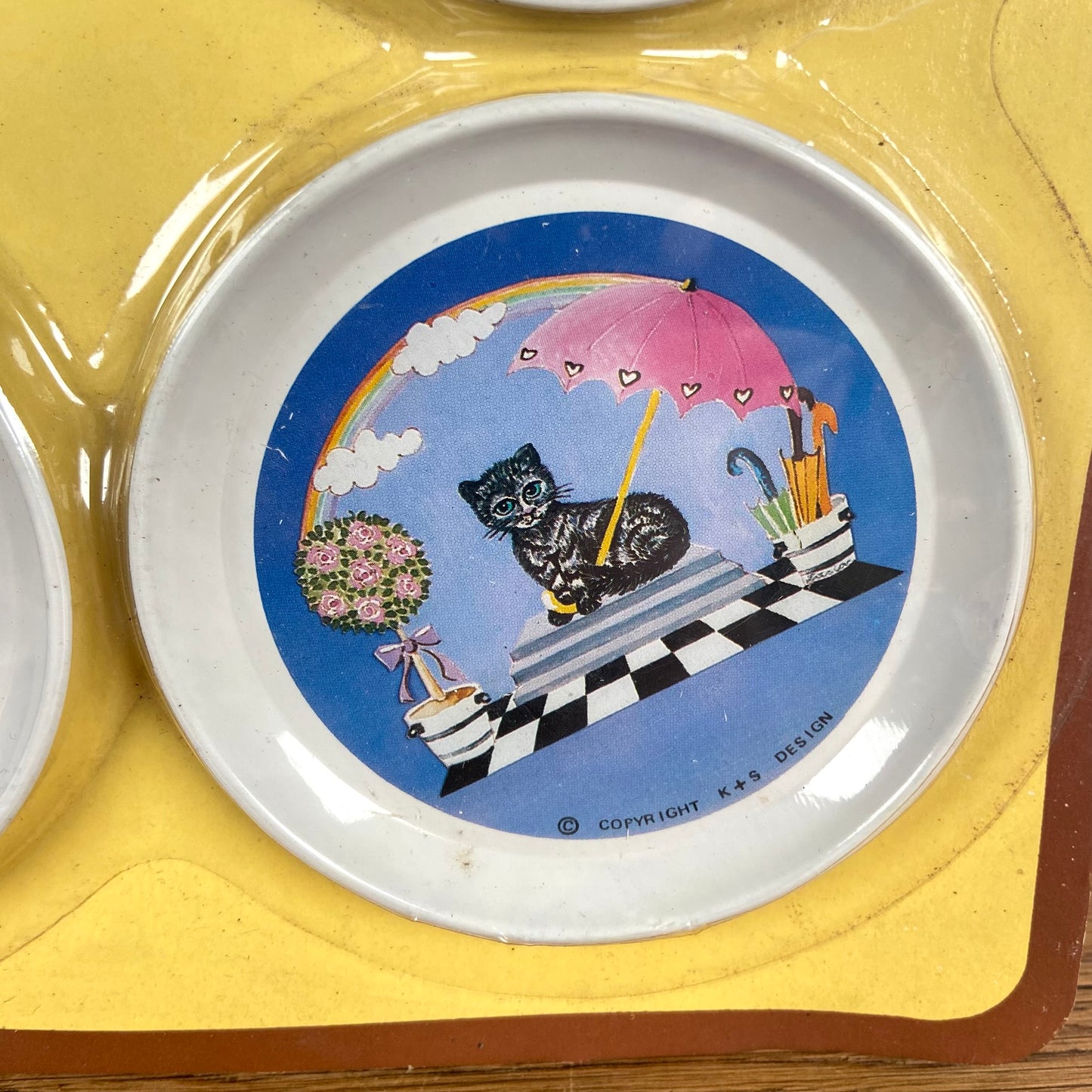 Vintage katten onderzetters in verpakking