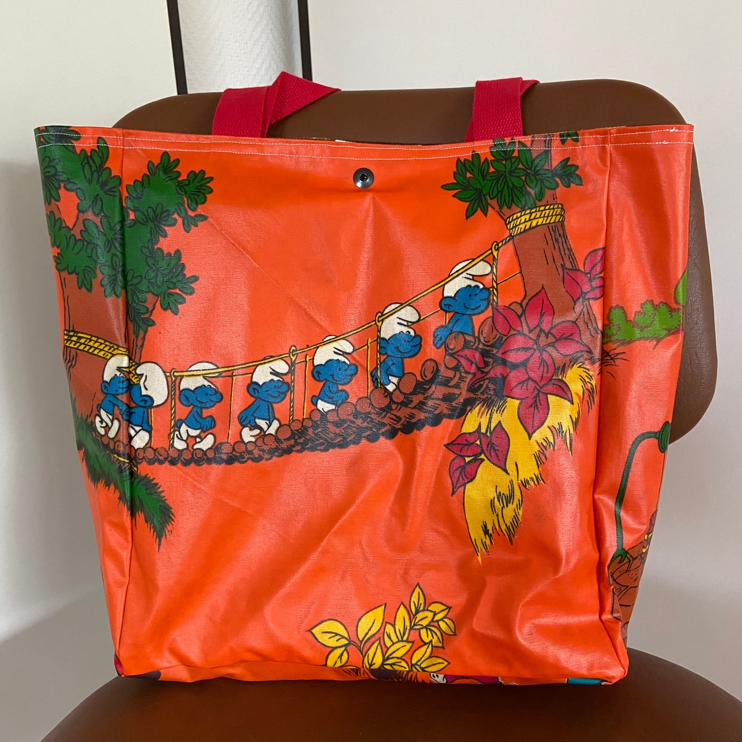 Boxkleed tas smurfen oranje