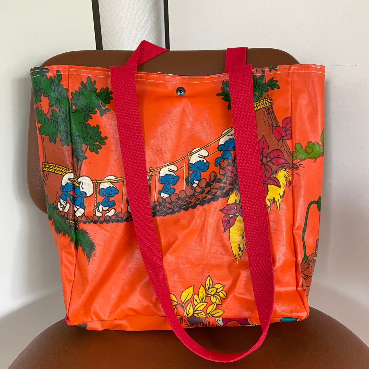 Boxkleed tas smurfen oranje