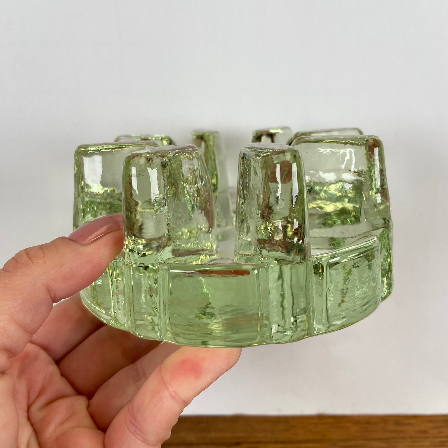 Vintage glazen theelicht houder