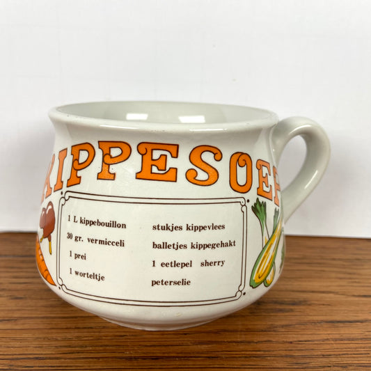 Vintage soepkom kippesoep