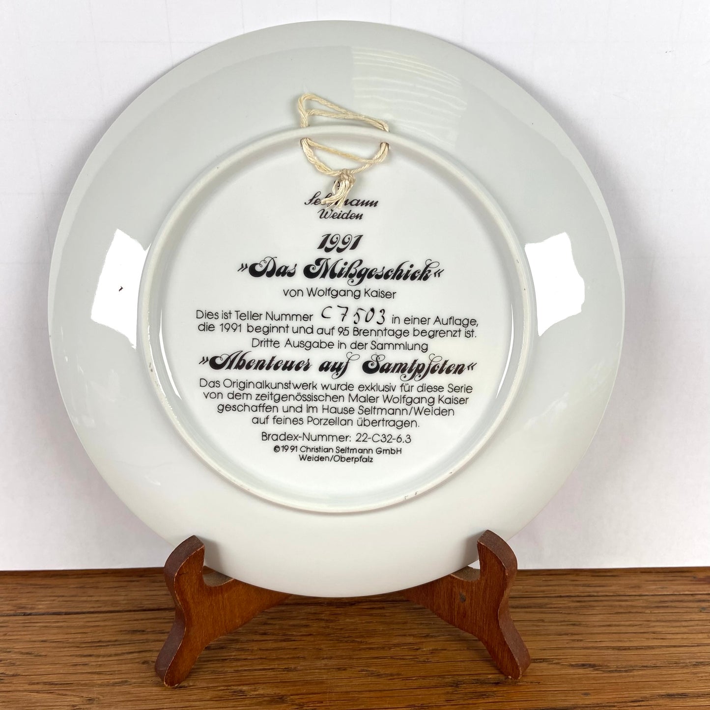 Wandbord katten "Das Missgeschick"