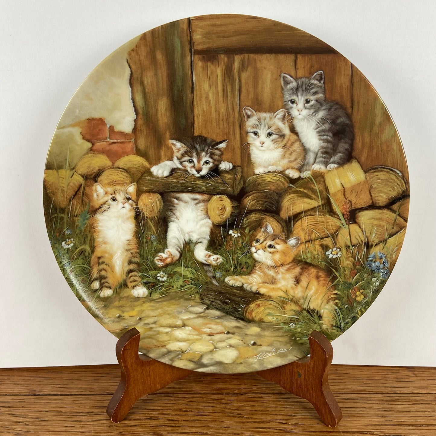 Wandbord katten "Die Turnstunde"