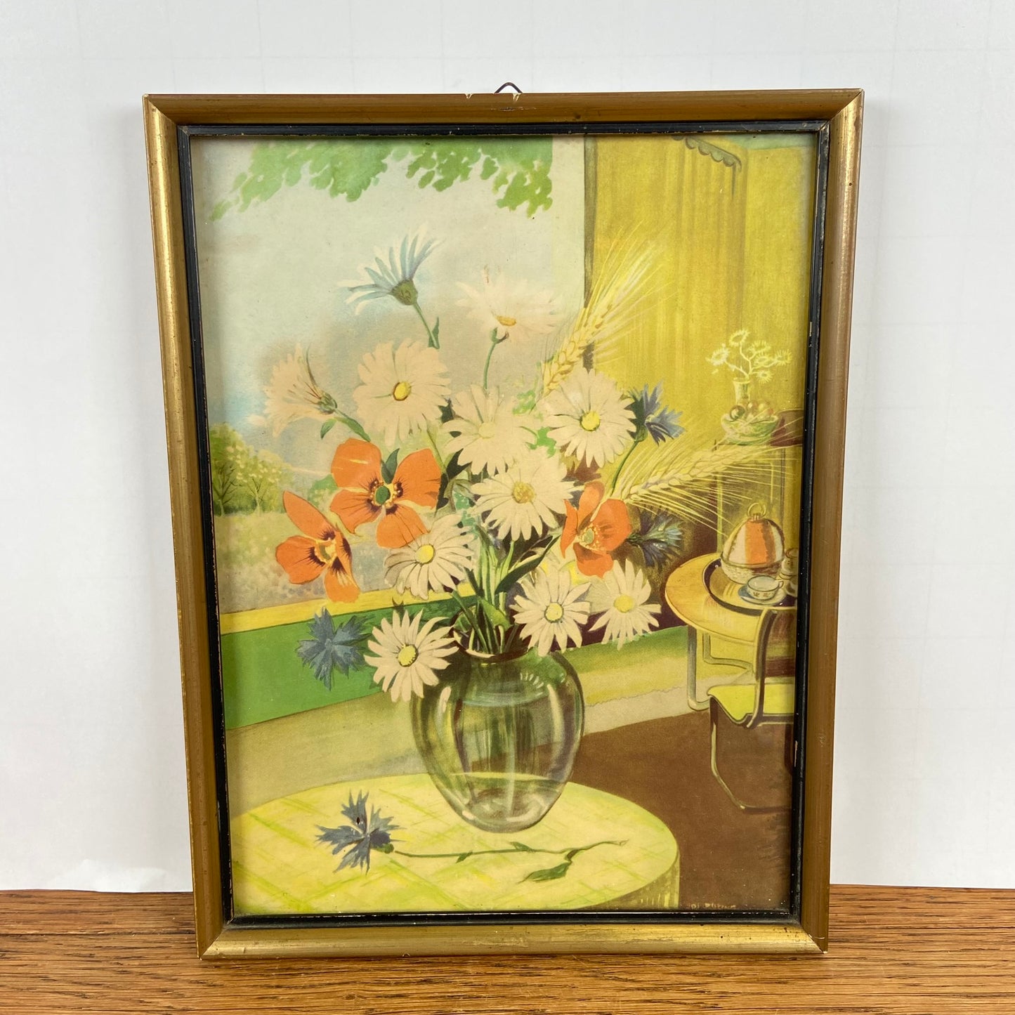 Vintage schilderijtje bloemen