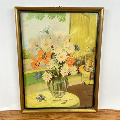 Vintage schilderijtje bloemen