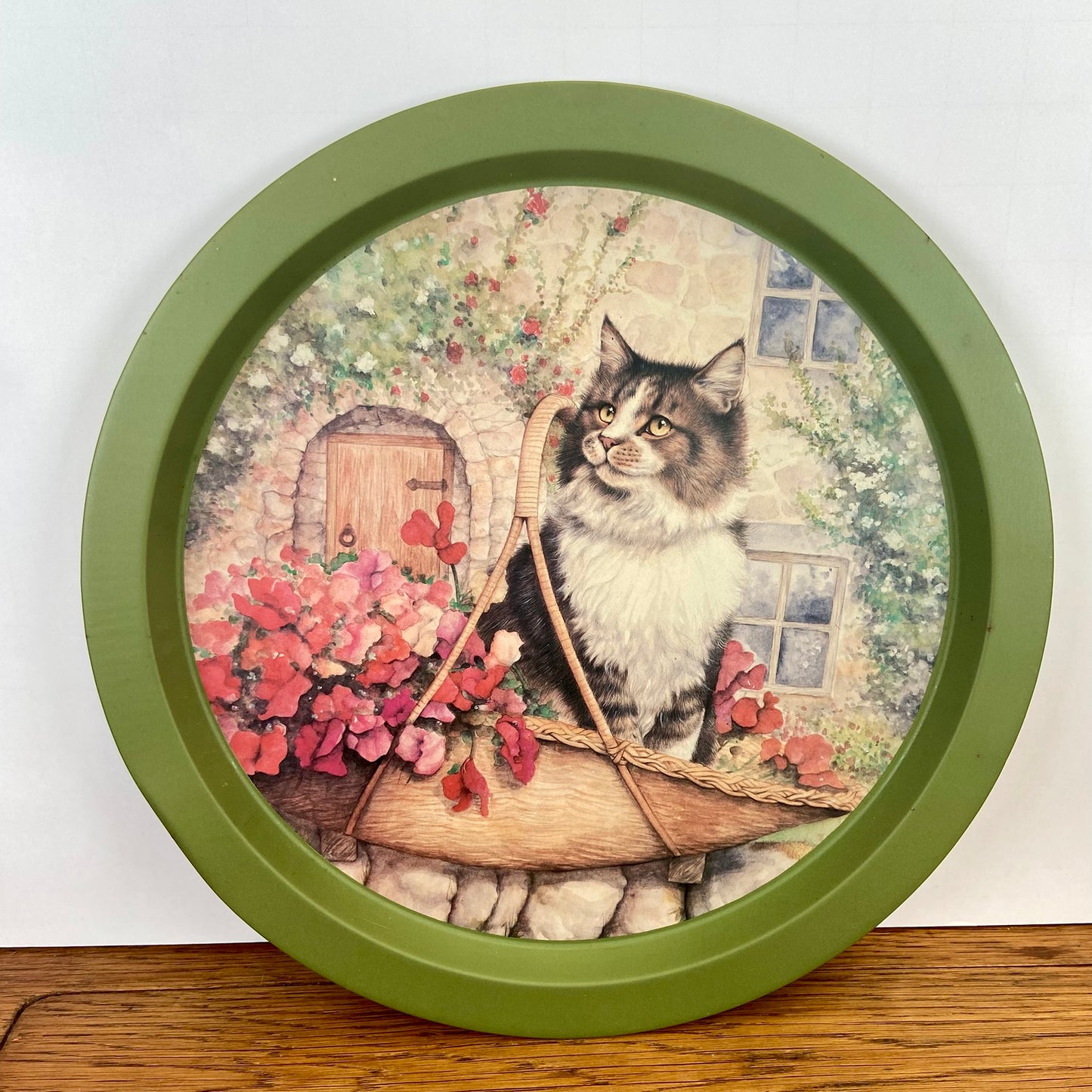 Dienblad kat groene rand