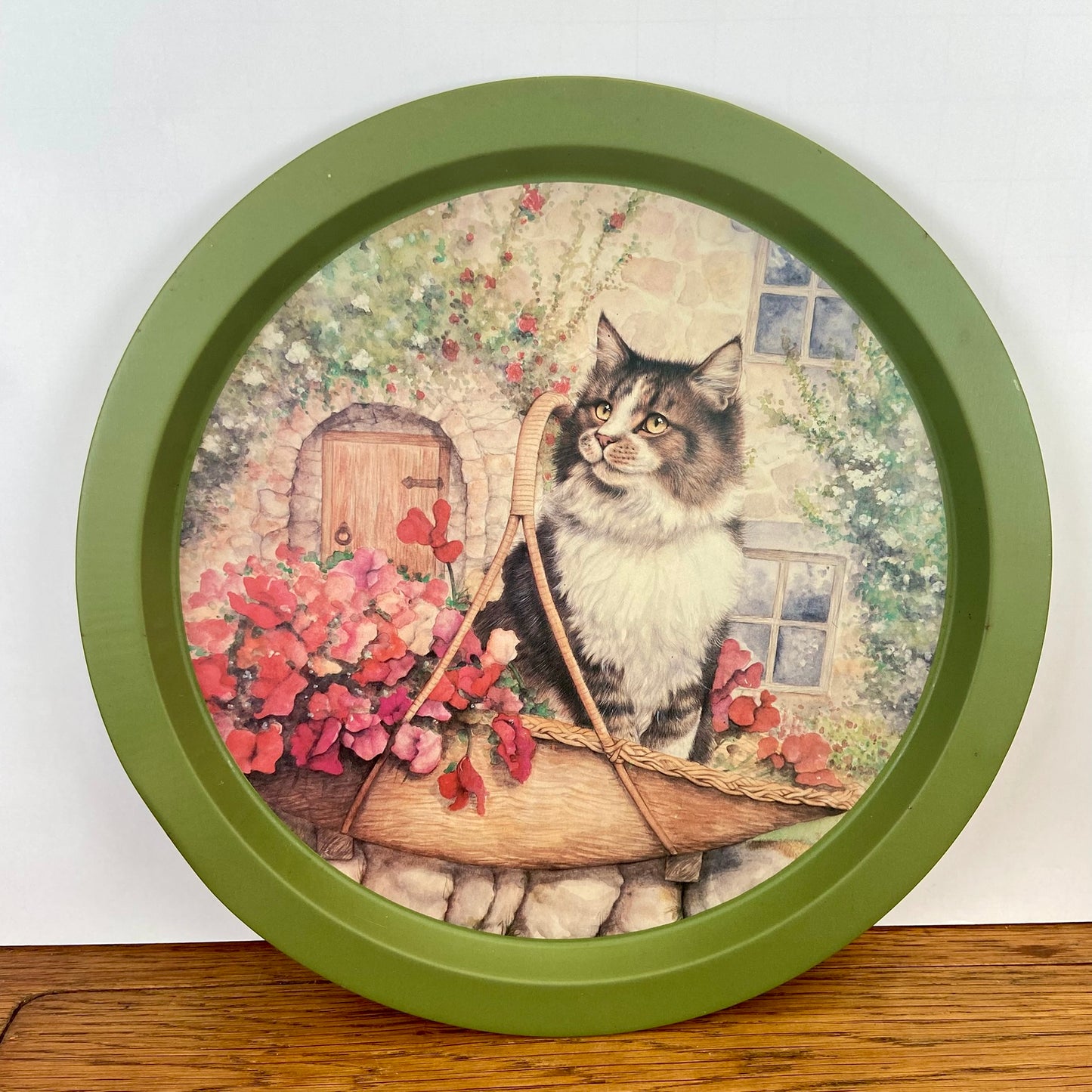 Dienblad kat groene rand