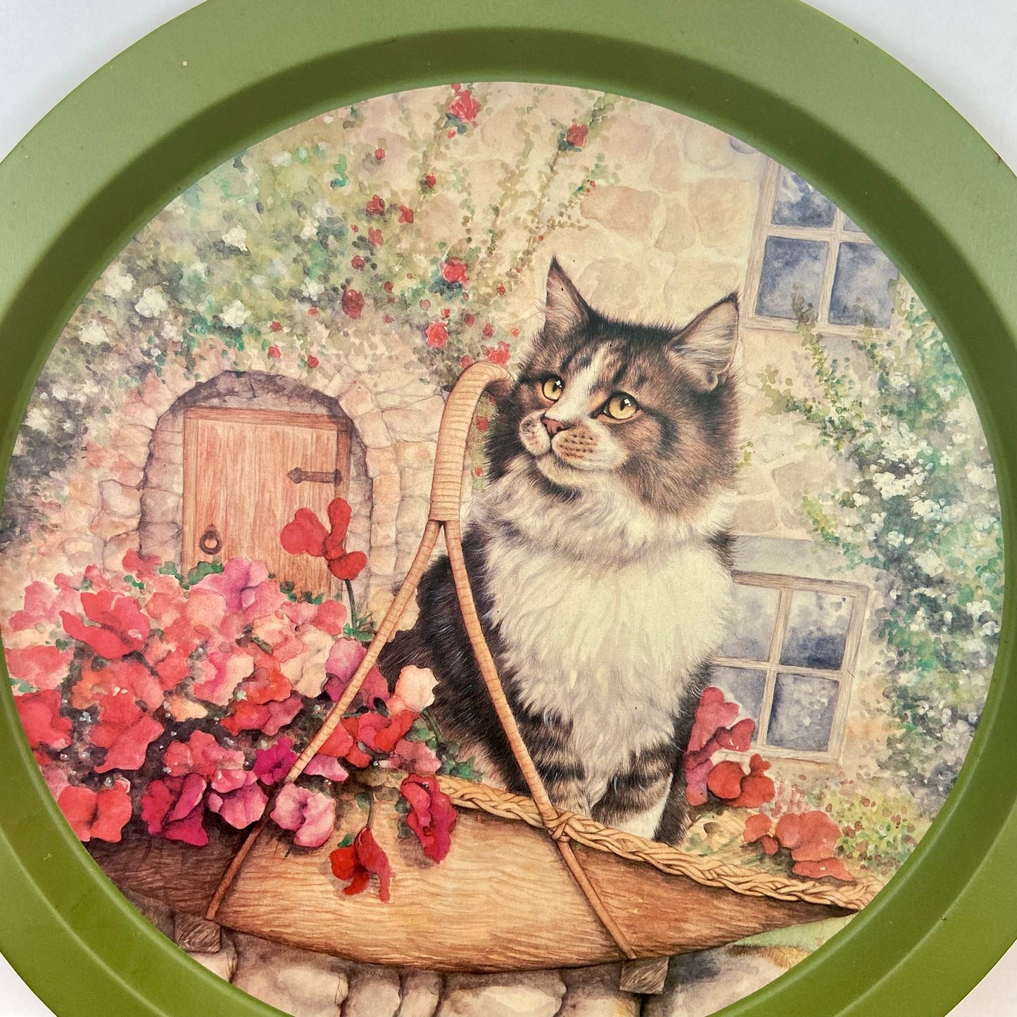 Dienblad kat groene rand