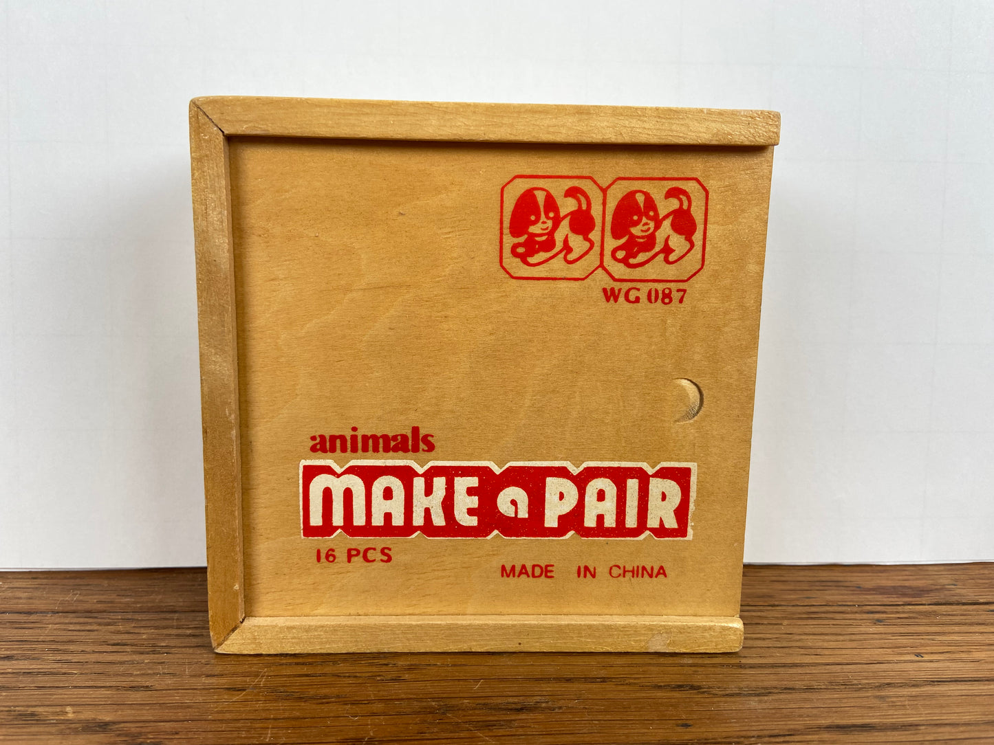 Vintage houten memory dieren