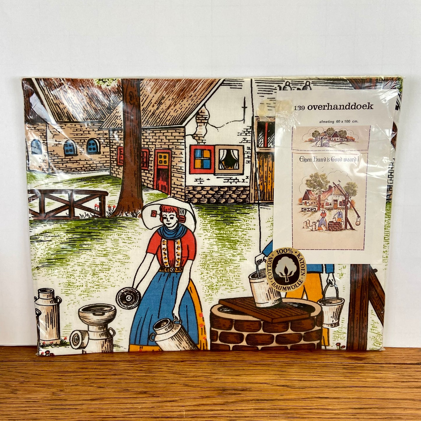 Vintage overhanddoek Eigen Haard is Goud Waard