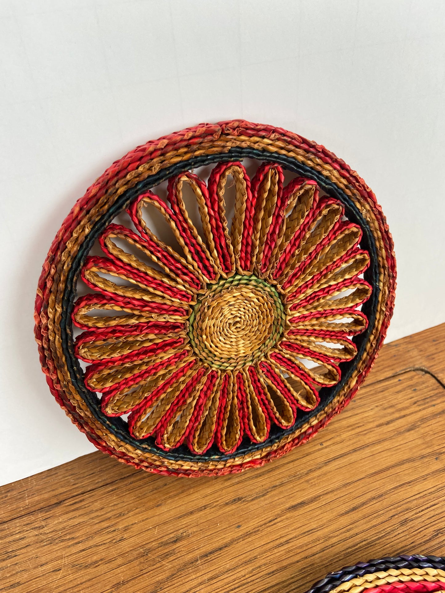 Vintage rieten onderzetter