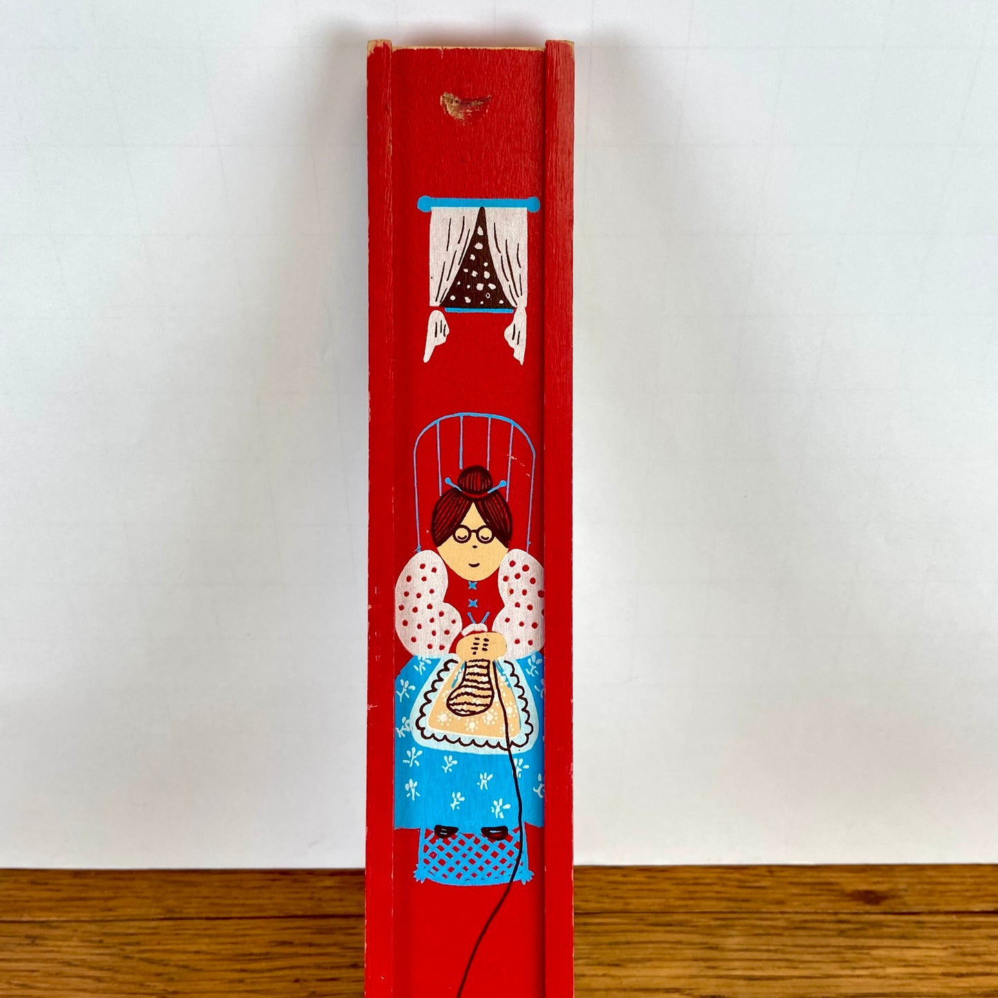 Vintage breinaalden doosje rood