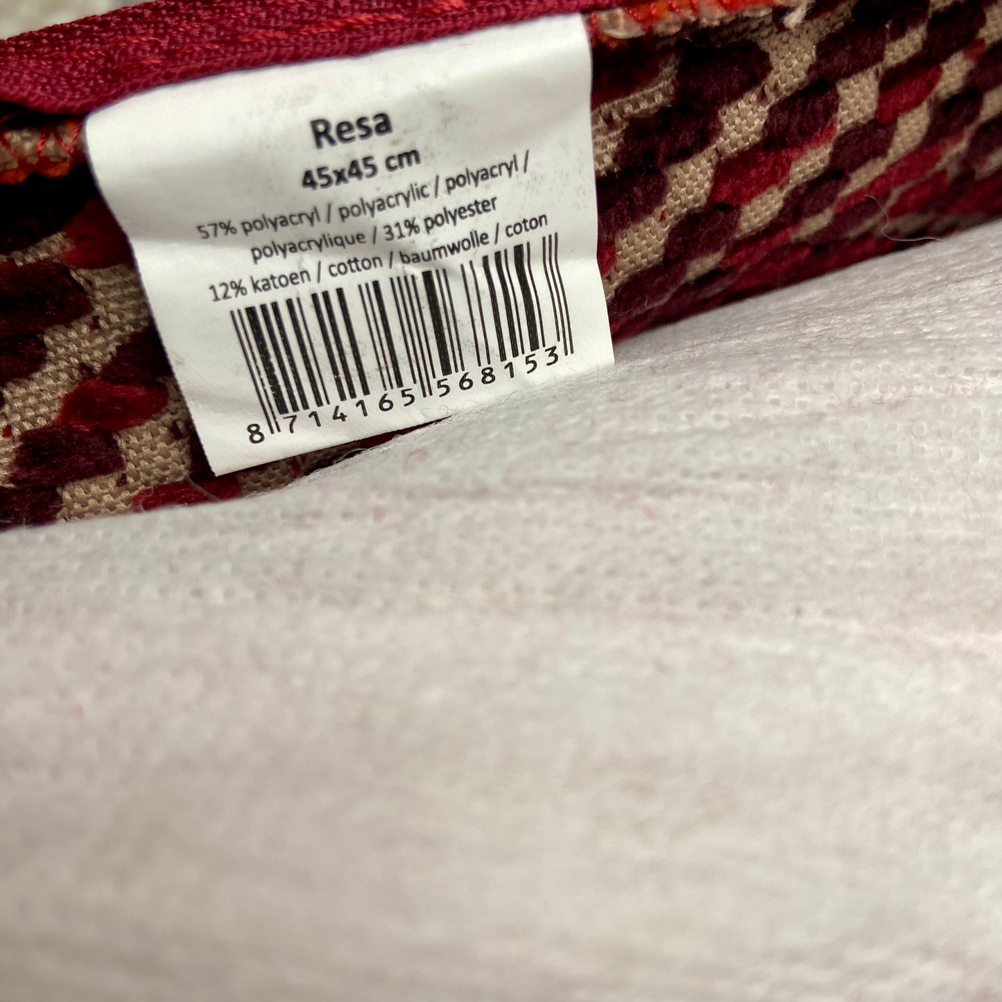 Retro kussen oranje-rood