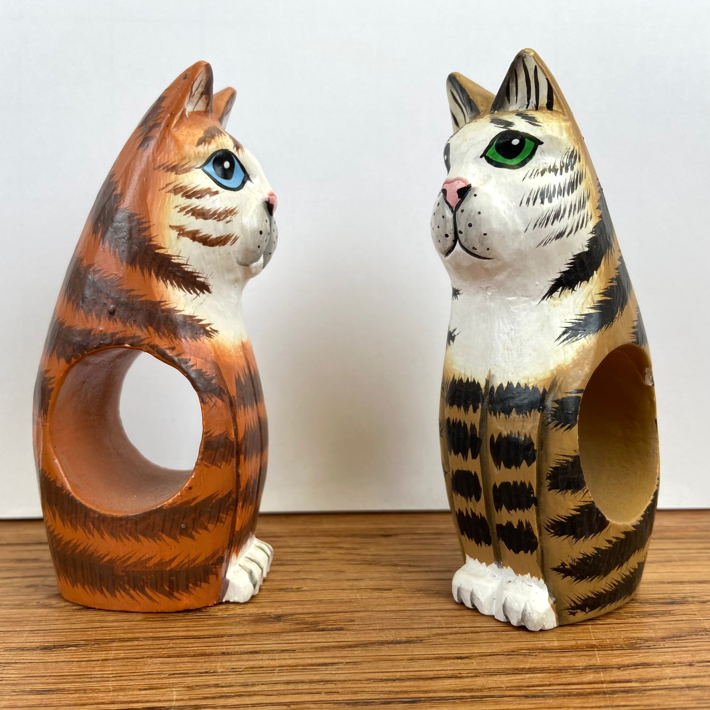 Houten servet ringen katten