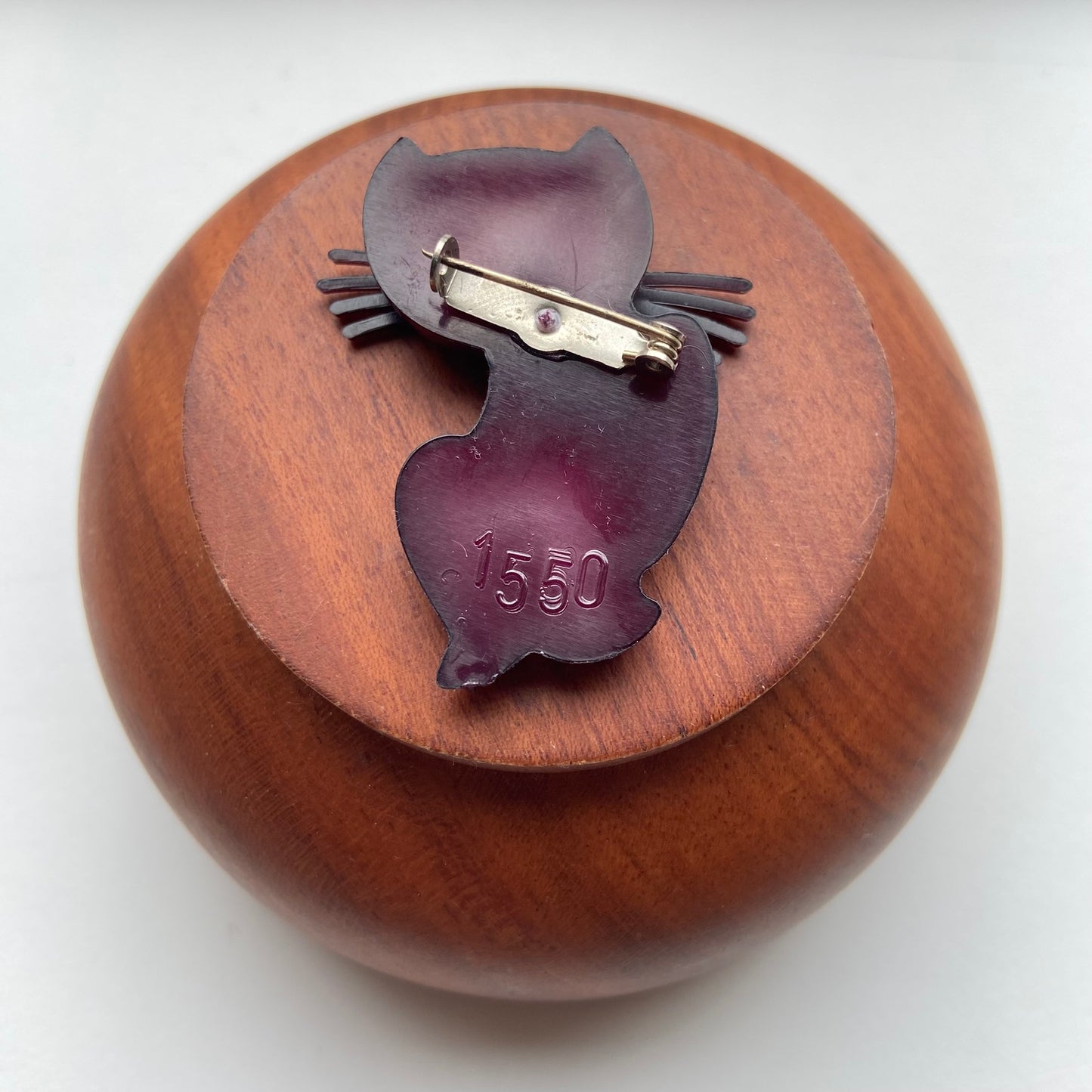 Vintage broche kat paars