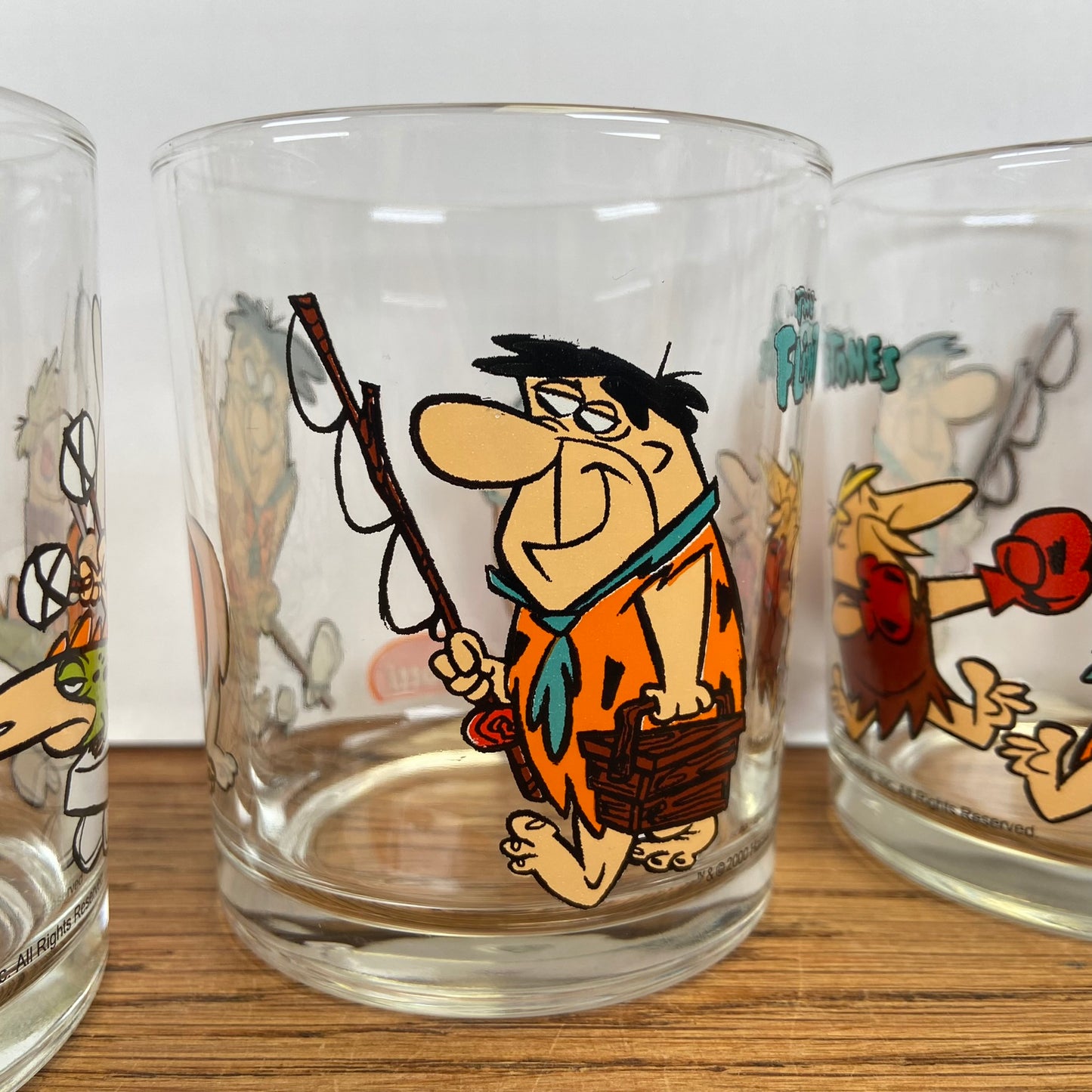 4 Flintstones glazen 2000 - Penotti