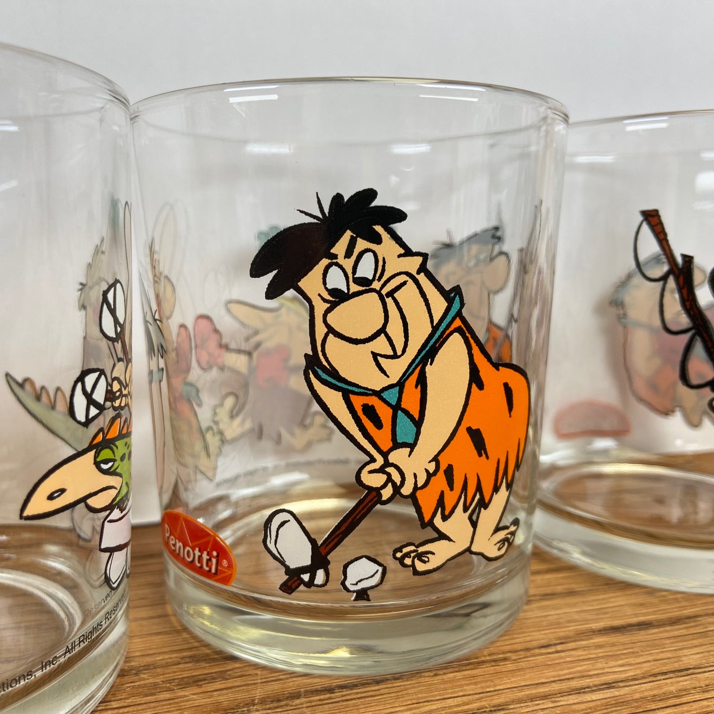 4 Flintstones glazen 2000 - Penotti