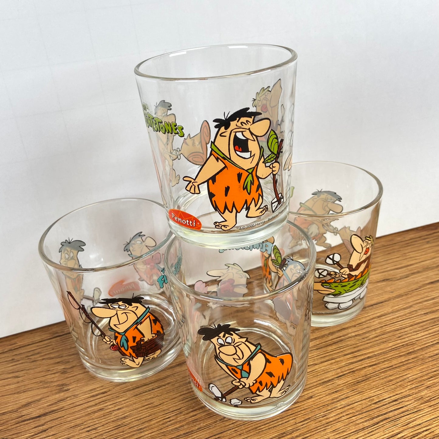 4 Flintstones glazen 2000 - Penotti