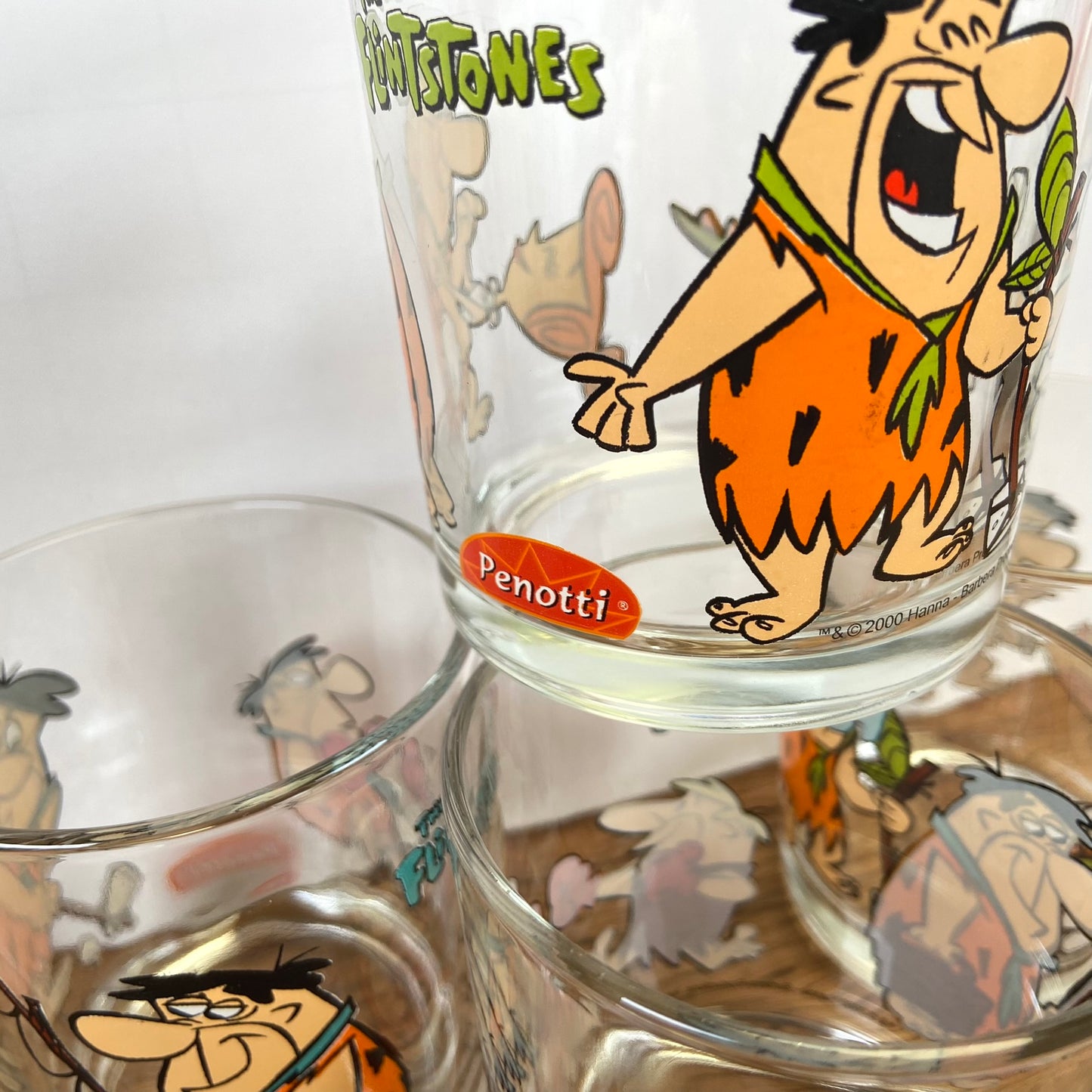 4 Flintstones glazen 2000 - Penotti