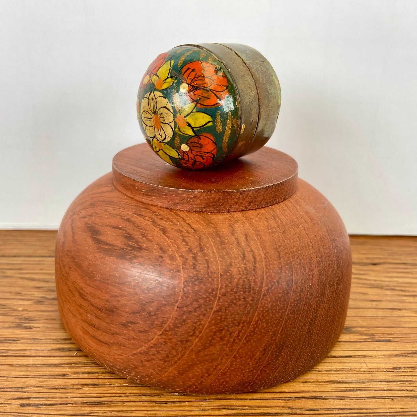 Vintage pillendoosje bol donkergroen