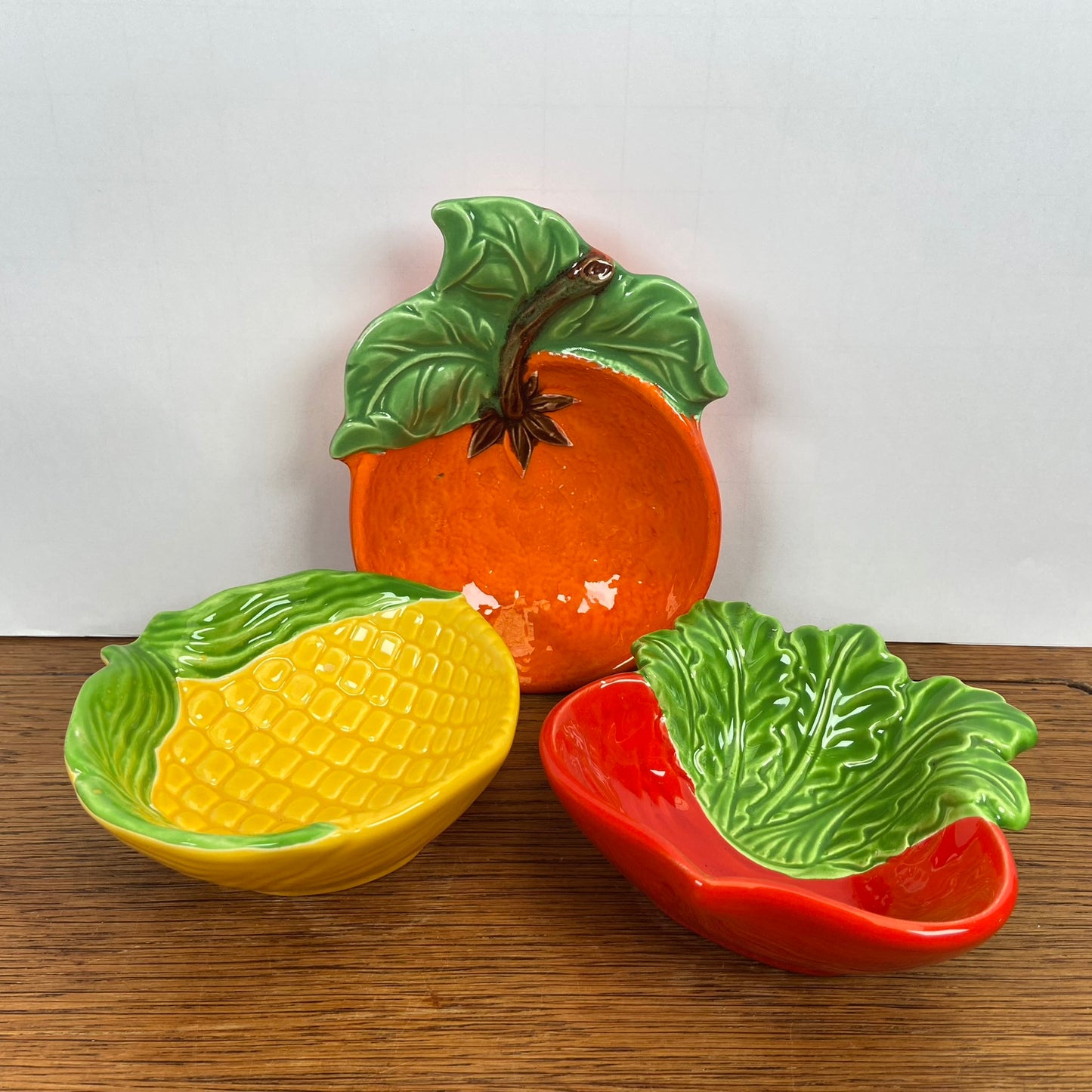 3 vintage fruit schaaltjes