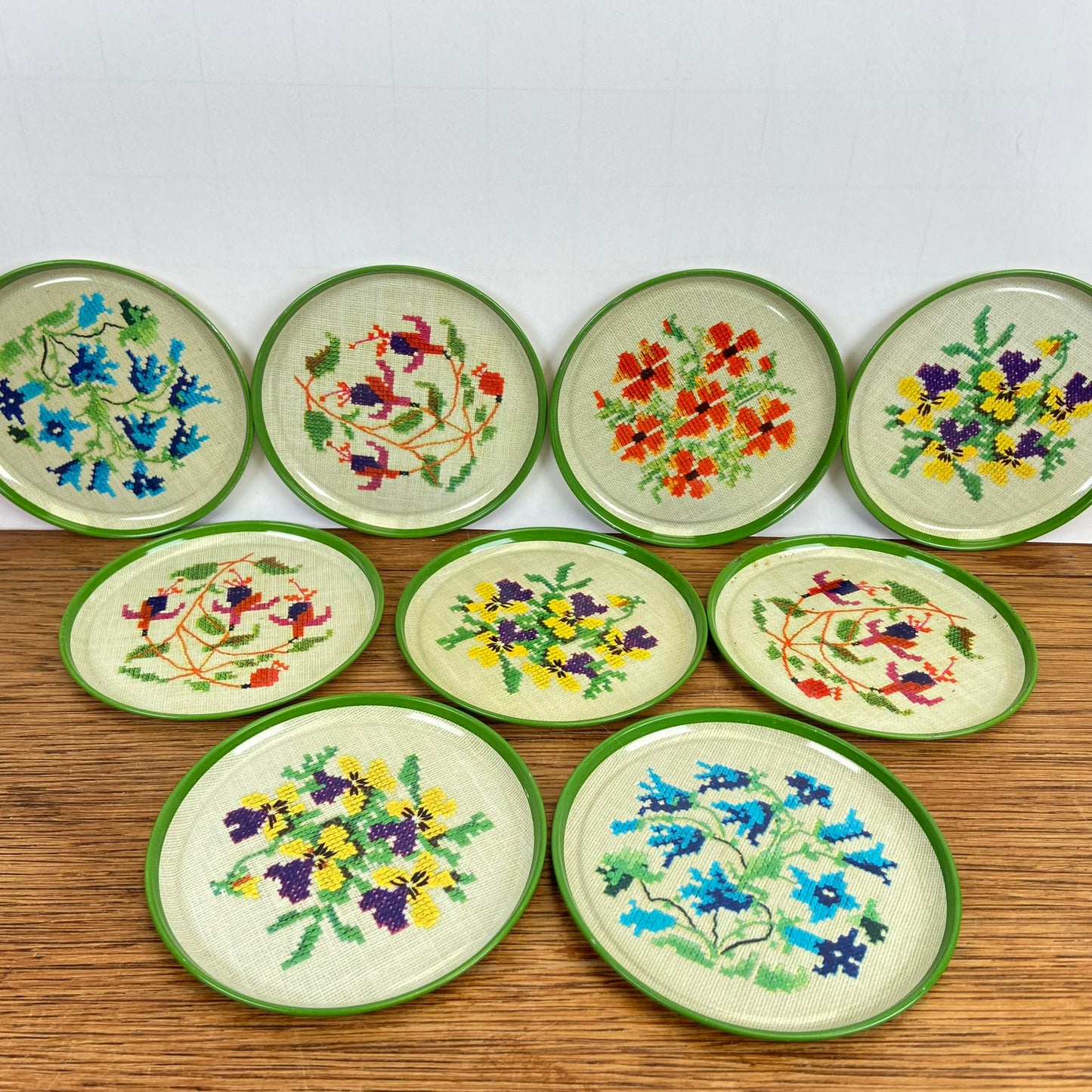 Vintage onderzetters met bloemen