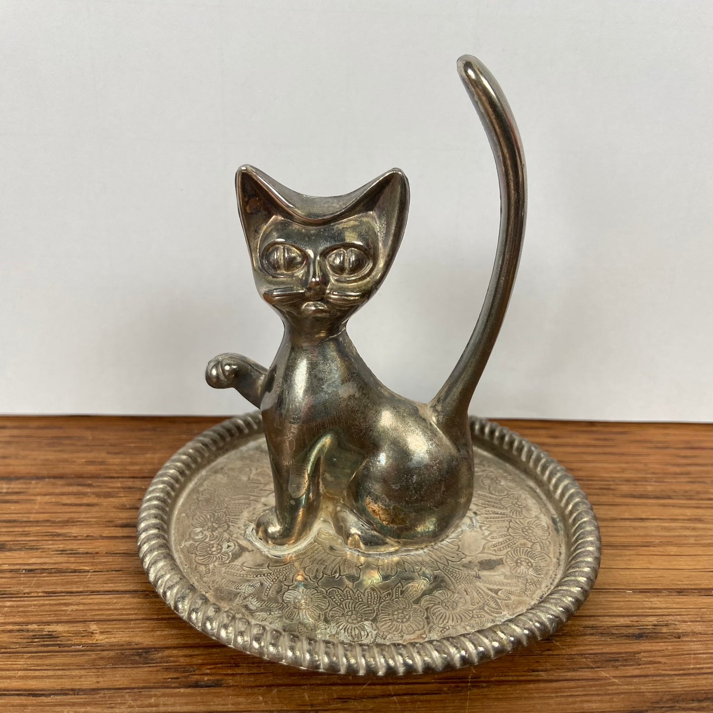 Vintage ringenhouder kat