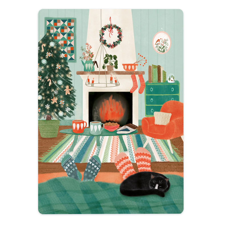 Kaart cosy Christmas at home