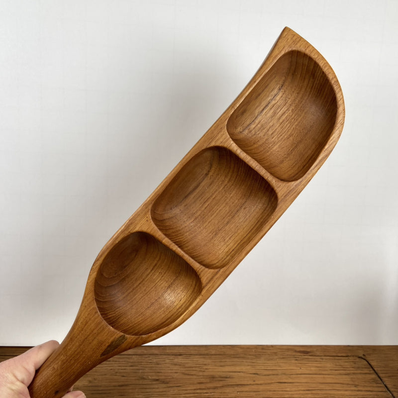 Vintage houten snackschaal