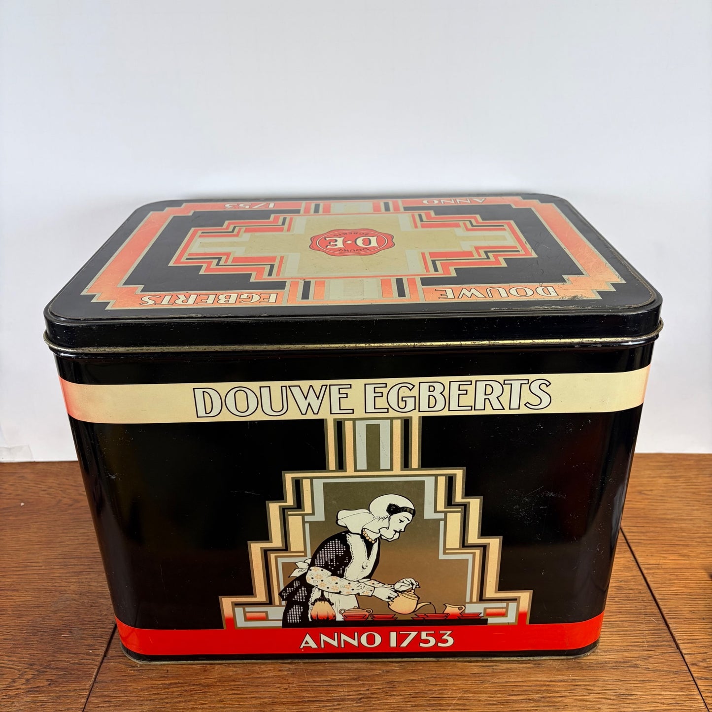 Vintage Douwe Egberts groot opbergblik