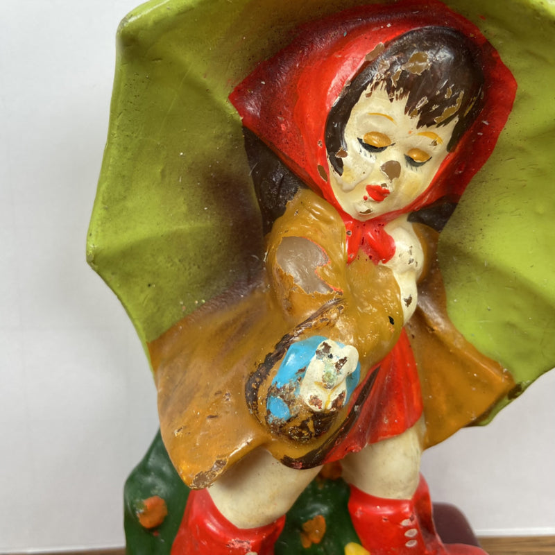 Vintage kaars meisje met paraplu