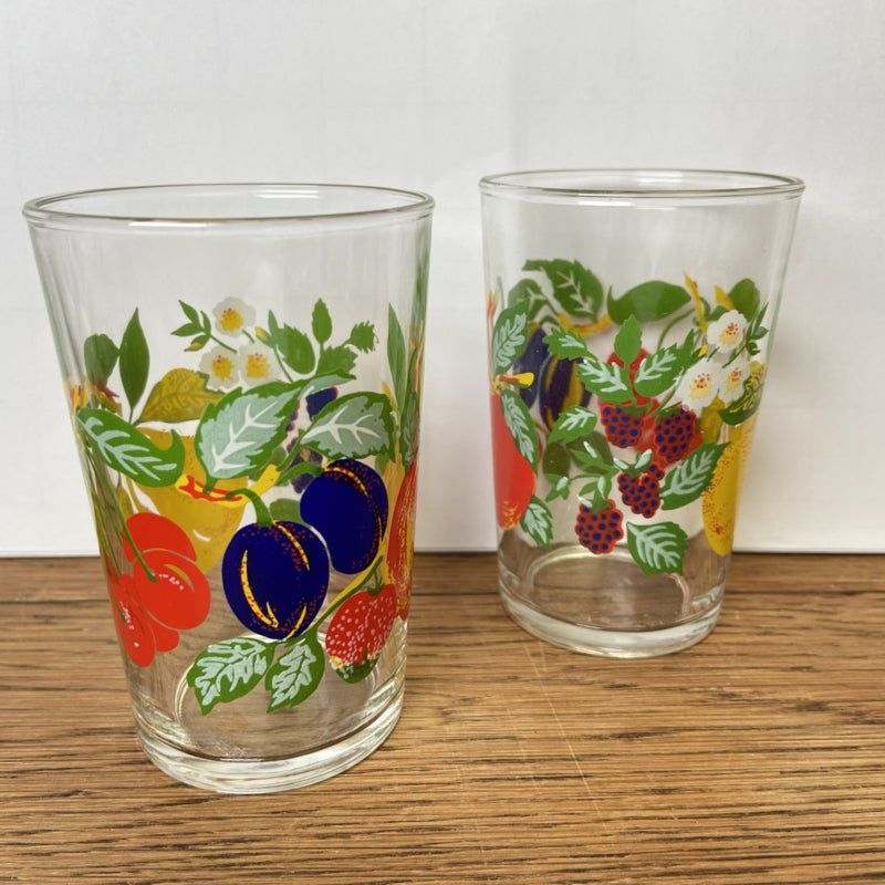 Set van 2 vintage fruitglazen