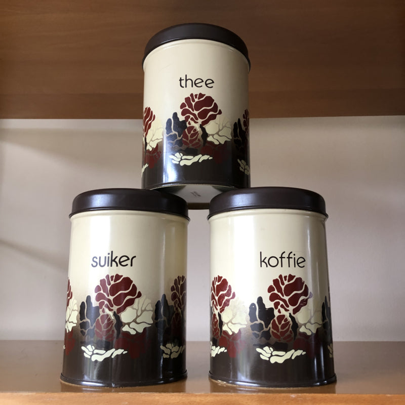 Vintage blikken bruin creme