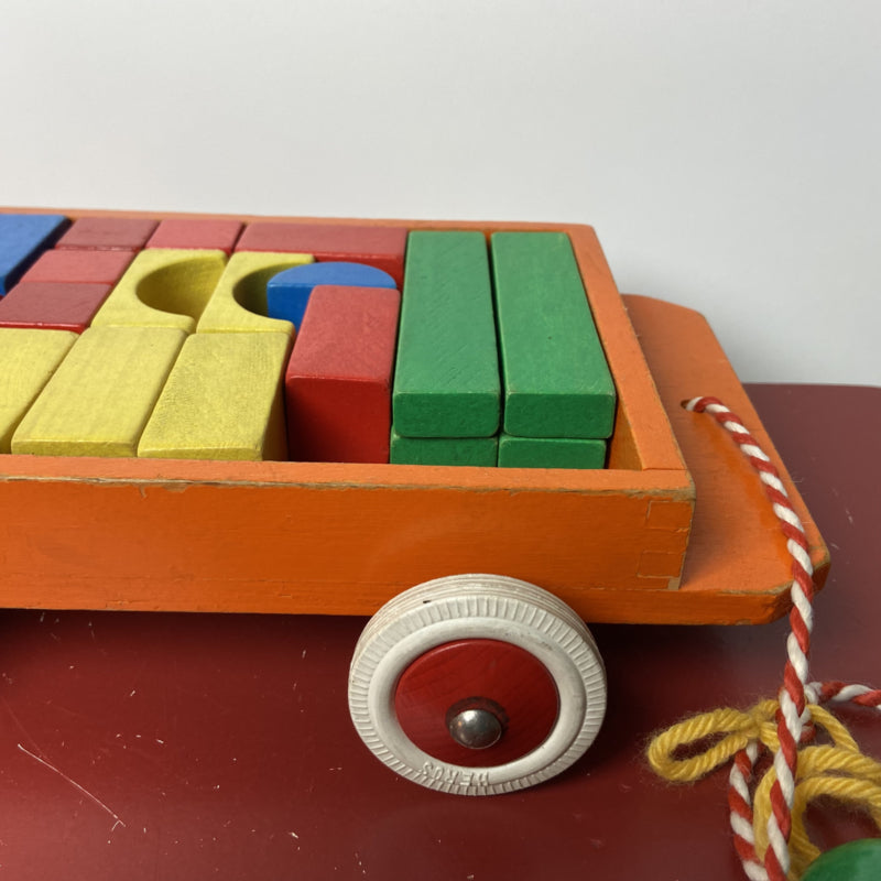 Vintage houten blokkenkar