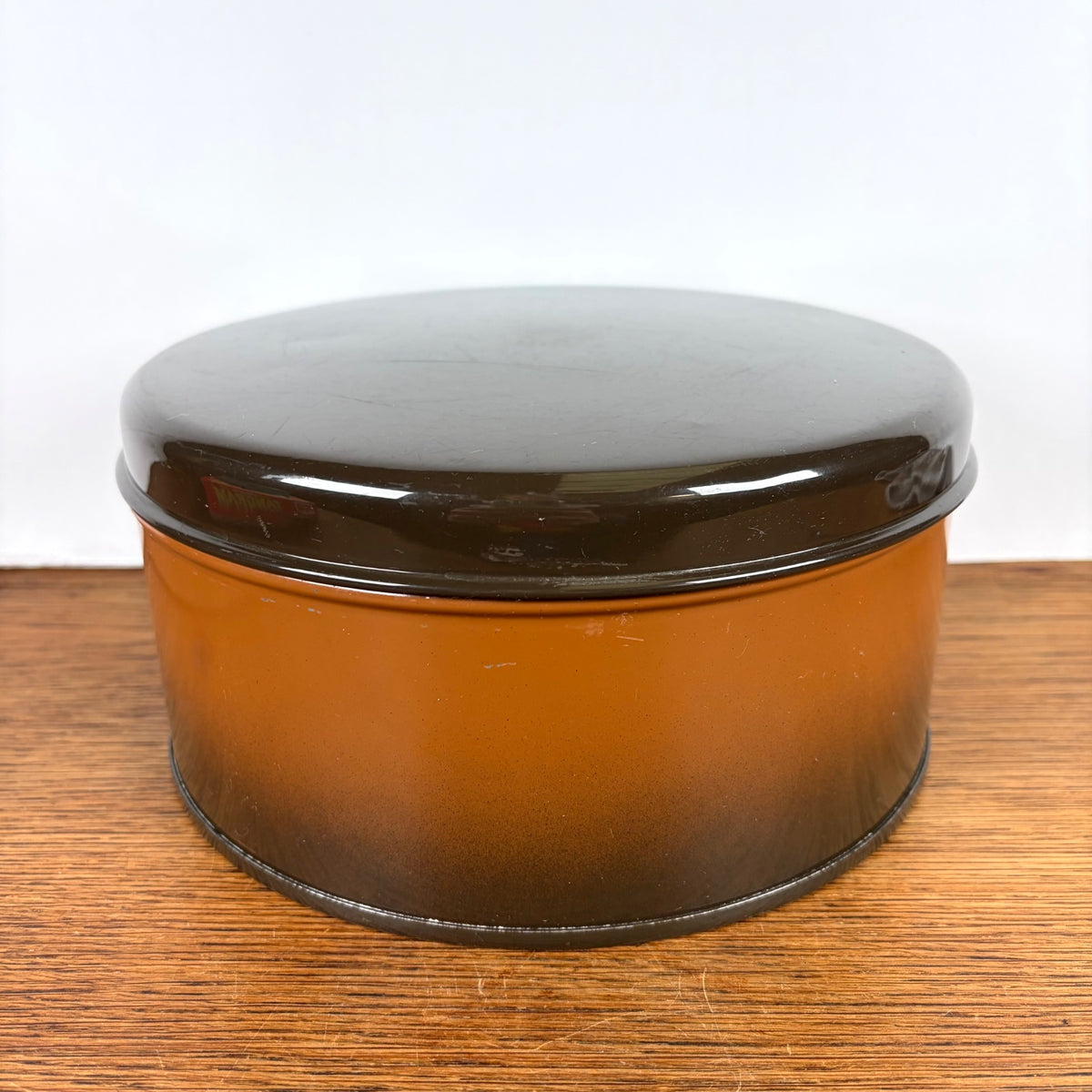 Vintage Brabantia ronde koektrommel bruin