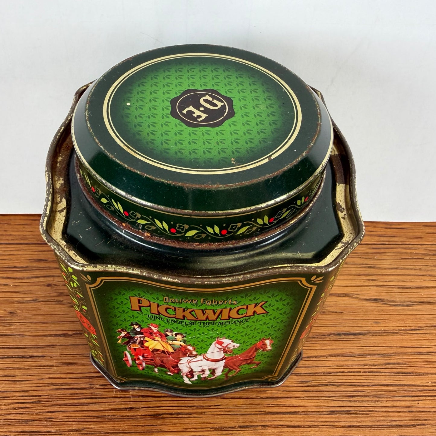 Vintage Pickwick theeblik groen