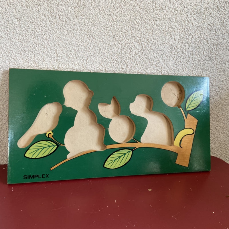 Vintage puzzel met aapjes