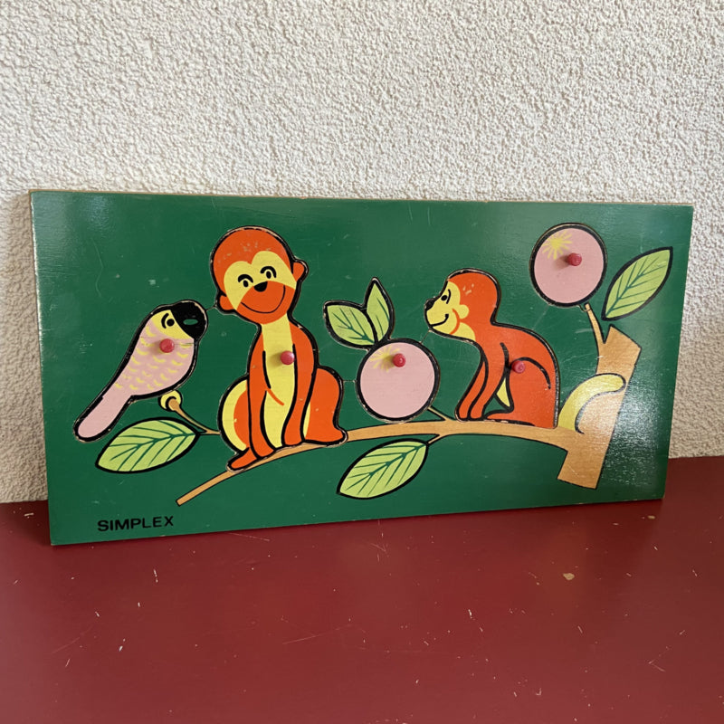 Vintage puzzel met aapjes