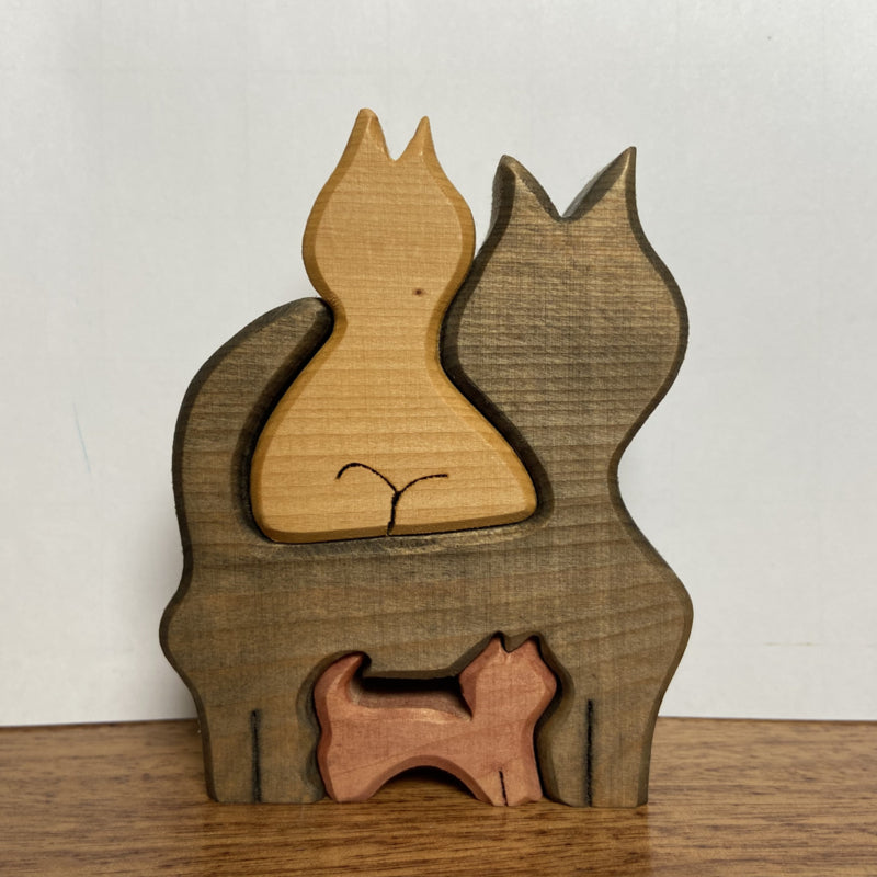 Houten gekleurde kattenpuzzel
