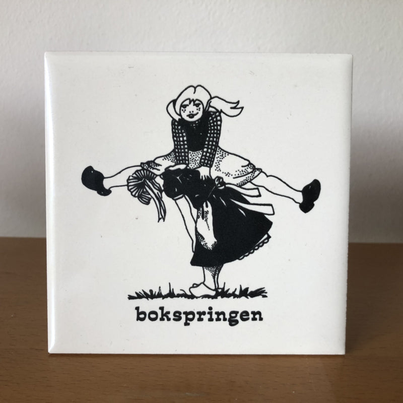 Vintage tegeltje bokspringen