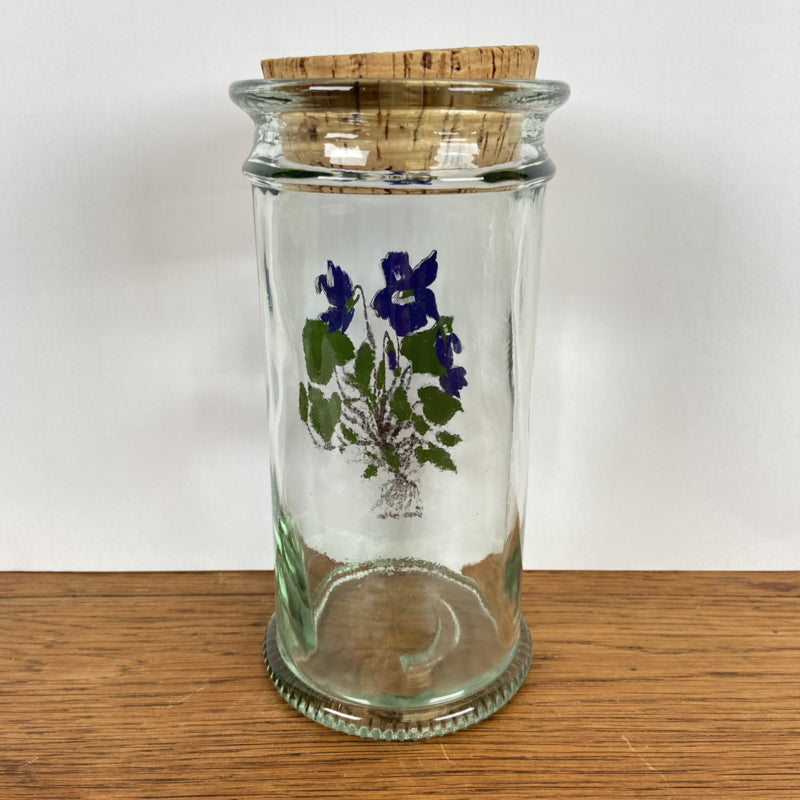 Glazen voorraad pot wilde bloemen