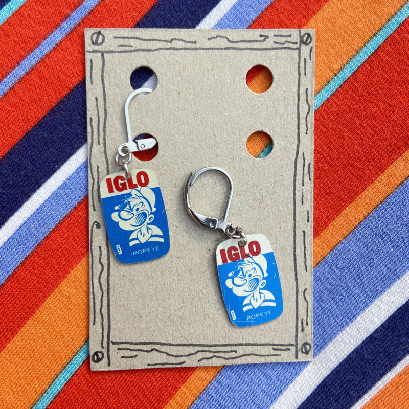 Vintage oorbellen Iglo Popeye