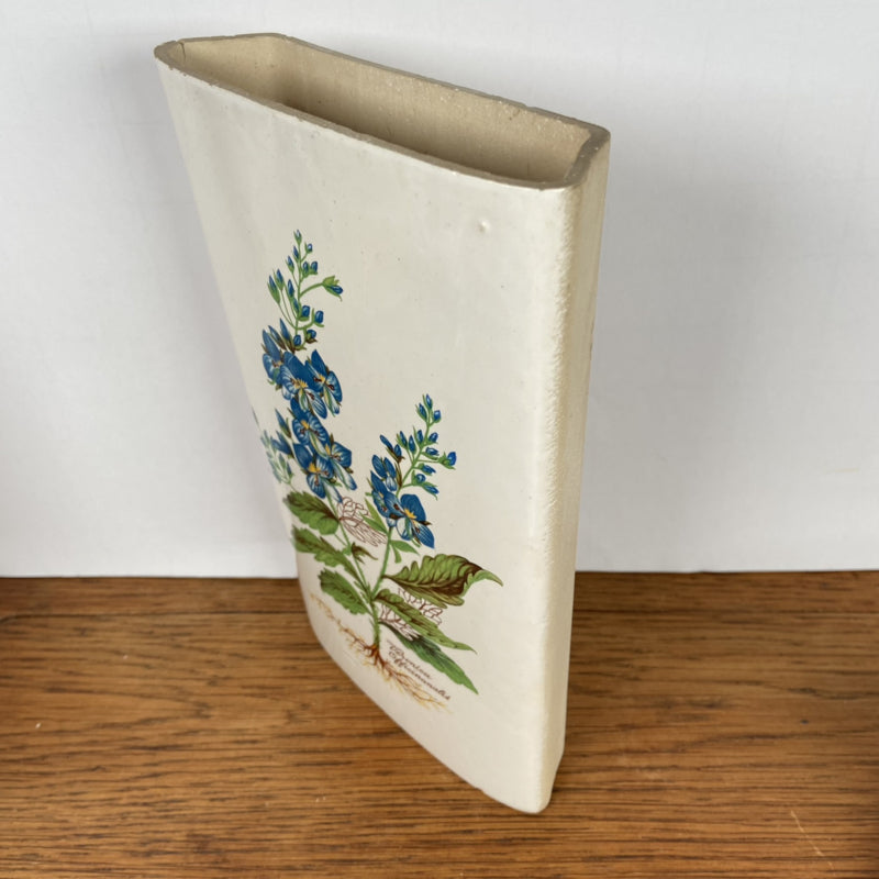 Groot vintage radiatorbakje blauwe bloem