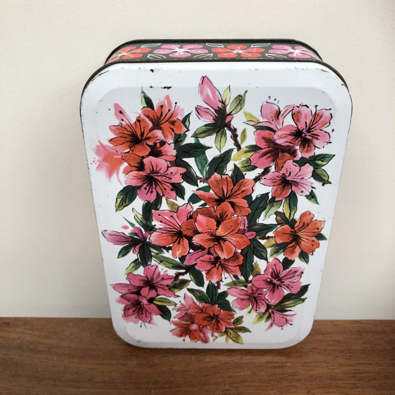 Vintage rechthoekig bloemen blik