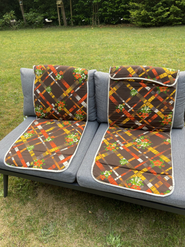vintage jaren 70 tuinstoel kussens