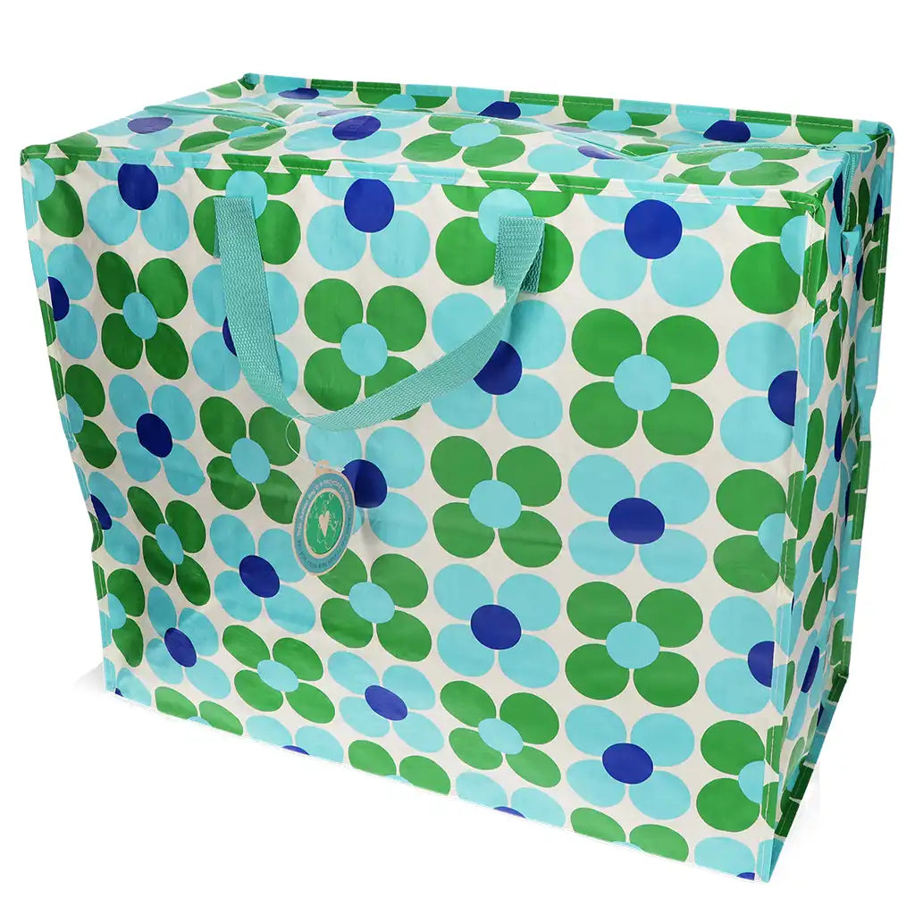 Jumbo bag - Daisy Blauw Groen