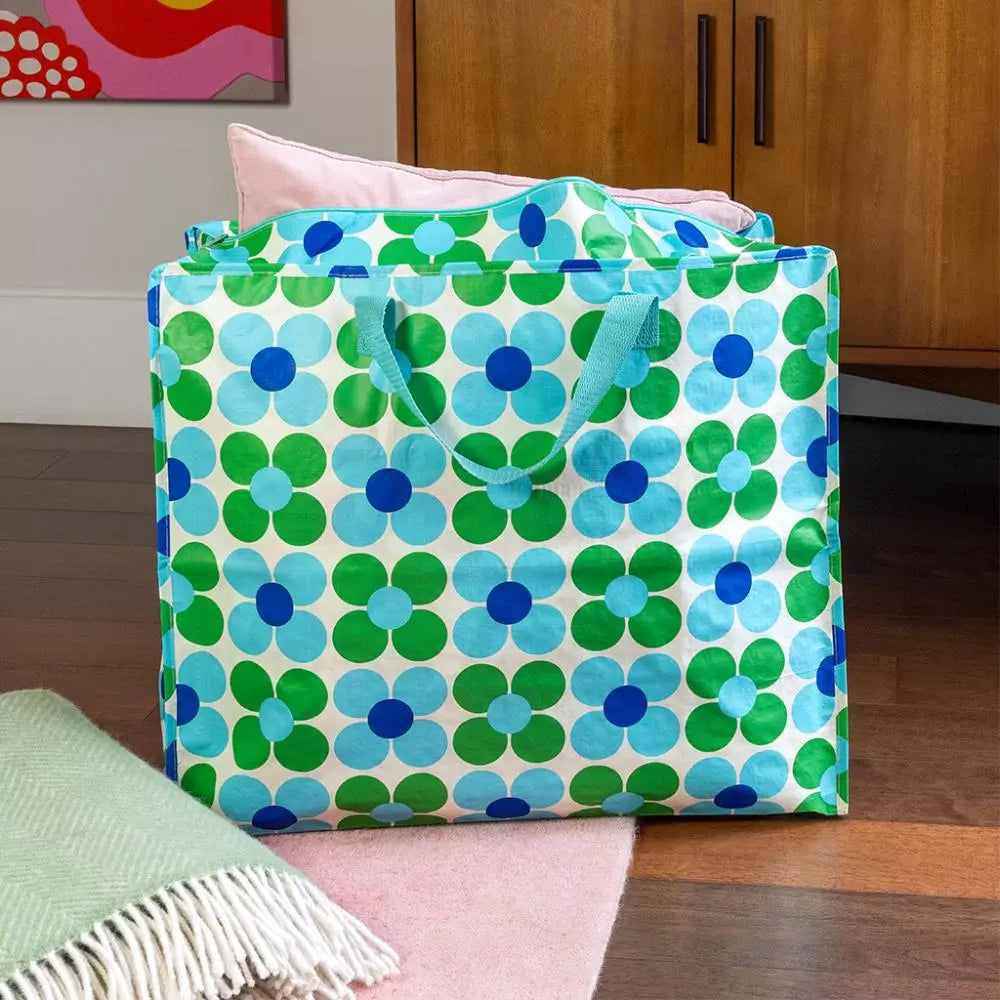 Jumbo bag - Daisy Blauw Groen