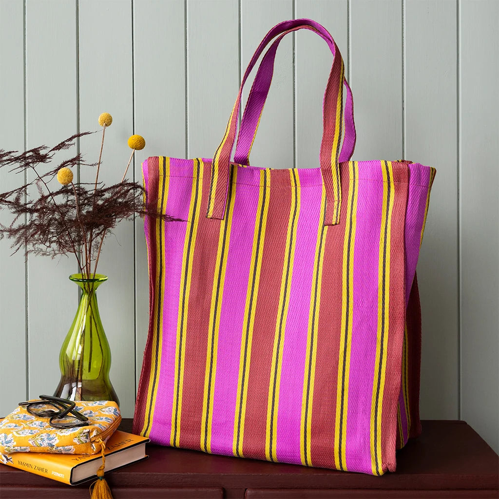 Retro shopper van gerecycled plastic Roze Rood