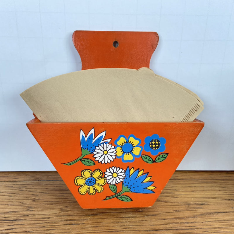 Vintage koffiefilter houder oranje